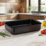 ARZU ÇELİK GRANİT KÖŞELİ TEPSİ  35 CM
